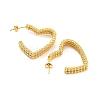 Rack Plating Brass Heart Stud Earrings EJEW-P240-13G-2