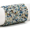 Natural Blue Azurite in Calcite Beads Strands X-G-P618-3mm-01-2