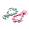 Spray Painted Carrot Alloy Spring Gate Rings PALLOY-R141-01-3