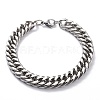 Tarnish Resistant 304 Stainless Steel Cuban Link Chain Bracelets STAS-A028-B064P-A-1
