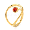 Real 14K Gold Plated 304 Stainless Steel Hollow Teardrop Open Cuff Ring RJEW-G297-01G-2