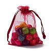 Rectangle Organza Drawstring Bags CON-PW0001-054C-13-1
