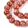 Transparent Half Spray Painted Glass Beads Strands GLAA-Q110-02A-07-3