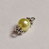 Baking Paint Pearlized Glass Pearl Round Connector Charms X1-PALLOY-TAC0068-10-1