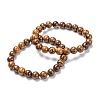 Natural Gemstone Stretch Beaded Bracelets G-A185-01N-2