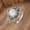 Alloy with Plastic Imitation Opal Finger Rings FS-WG4C942-05-2