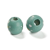 Spray Painted Natural Maple Wood European Beads WOOD-M007-05A-3