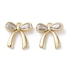 Brass Micro Pave Clear Cubic Zirconia Charms KK-G491-29G-1