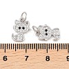 Brass Micro Pave Clear Cubic Zirconia Charms ZIRC-C020-38P-3
