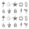 100Pcs 10 Style Ocean Theme Tibetan Style Alloy Pendants TIBEP-CJ0001-70-1