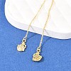 Planet with Star Brass Micro Pave Clear Cubic Zirconia Ear Thread EJEW-H182-07G-2