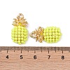 Golden Plated Alloy Resin Fruit Pendants ENAM-R149-10B-G-3