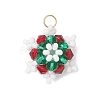 Glass Seed Beaded Snowflake Pendants PALLOY-MZ00815-05-1