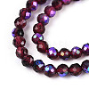 AB Color Plated Natural Garnet Beads Strands G-T144-A07-01-3