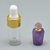 Natural Amethyst Openable Perfume Bottle Pendants G-E556-02B-1