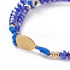 Lampwork Evil Eye & Glass Braided Bead Bracelet BJEW-TA00183-01-5