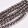 Electroplate Non-magnetic Synthetic Hematite Beads Strands X-G-J169B-4mm-07-1