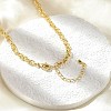 Brass Textured Cable Chain Necklaces NJEW-A042-12G-01-4