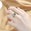Brass Micro Pave Cubic Zirconia Finger Rings for Women FS-WG14AB5-04-4