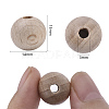 Undyed Natural Beech Wood Beads X-WOOD-T020-01B-3