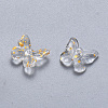 Transparent Spray Painted Glass Charms GLAA-T016-22D-2
