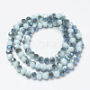 Electroplate Opaque Solid Color Glass Beads Strands EGLA-A034-P4mm-I05-2