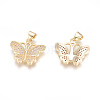 Brass Micro Pave Cubic Zirconia Pendants X-ZIRC-G164-01G-2