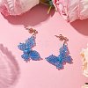 Glass Seed Beaded Dangle Stud Earrings EJEW-MZ00168-02-2