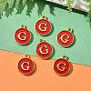 Golden Plated Alloy Enamel Charms X-ENAM-S118-03G-5