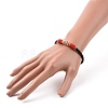 Japanese Seed Column with Evil Eye Beaded Bracelet with Cowhide Cords for Women BJEW-JB09078-02-3