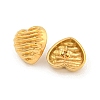 Heart 304 Stainless Steel Ear Studs EJEW-L290-011G-2