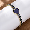 Brass Micro Pave Cubic Zirconia Link Chain Bracelets for Women BJEW-K273-01G-2