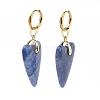 Heart Gemstone Dangle Hoop Earring for Women EJEW-JE05101-5