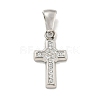 304 Stainless Steel Cubic Zirconia Pendants STAS-C102-04B-P-1