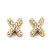 Rack Plating Brass Micro Pave Clear Cubic Zirconia Beads KK-G500-30G-X-1