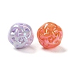 UV Plating Rainbow Iridescent Acrylic Beads SACR-A006-08B-2