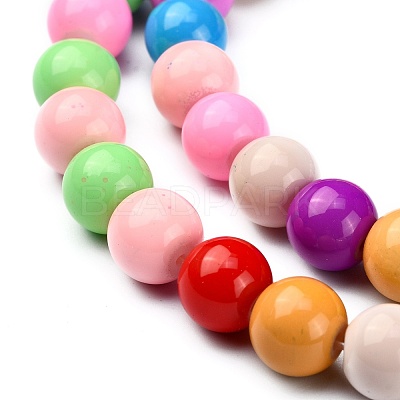 Baking Paint Glass Beads Strands X-DGLA-MSMC001-11-1