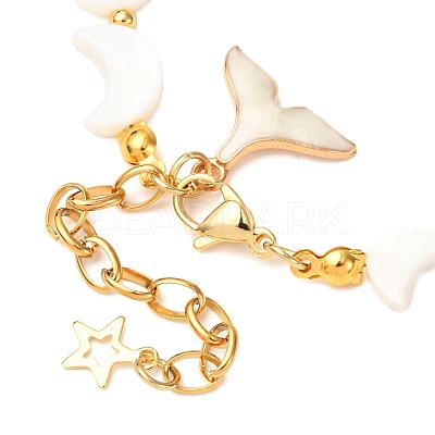 Shell Pearl Beaded Bracelets for Women BJEW-JB12425-1