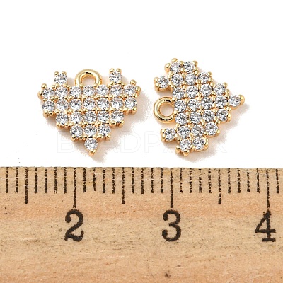 Brass Micro Pave Cubic Zirconia Charms KK-R152-20G-1