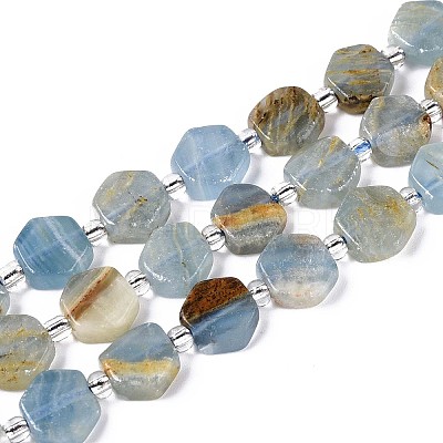 Natural Blue Calcite Beads Strands G-P534-A24-02-1