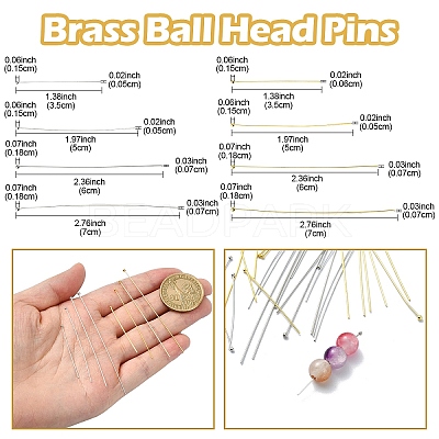 Brass Ball Head Pins KK-YW0002-26D-P-1