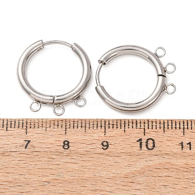304 Stainless Steel Huggie Hoop Earring Findings STAS-D183-03B-P-1