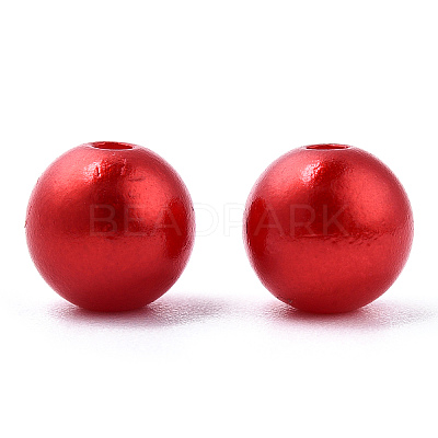 Spray Painted ABS Plastic Imitation Pearl Beads OACR-T015-05B-13-1
