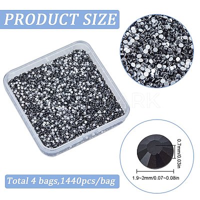 4 Bags Glass Flat Back Rhinestone RGLA-SC0001-06B-1