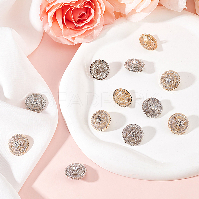 12Pcs 2 Colors 1-Hole Alloy Button DIY-FG0003-54-1