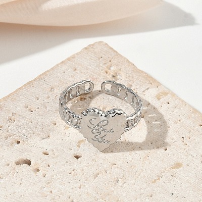 304 Stainless Steel Cuff Open Rings for Women RJEW-L341-05A-P-1