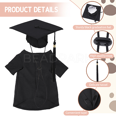 Polyester Dog Cat Clothes Graduation Party Costume AJEW-WH20115-16A-1