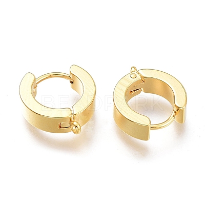 201 Stainless Steel Huggie Hoop Earrings Findings X-STAS-A167-01B-G-1