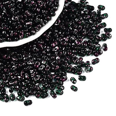 Picasso Spray Painted Glass Seed Beads SEED-T006-04-13-1