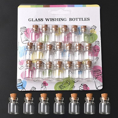 20Pcs Mini Cute Small Glass Jar Glass Bottles AJEW-YW0001-07-1
